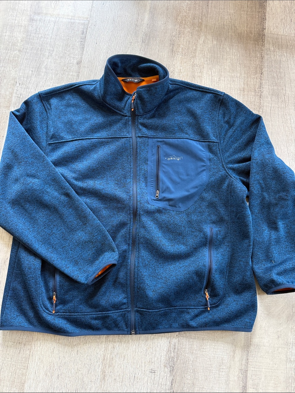 Orvis Men's Dark Blue Full-Zip Lightweight Fleece Jacket